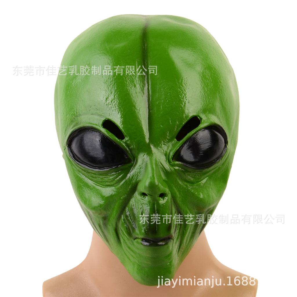 New green alien latex mask New Halloween Alien Costume UFO Horror mask headgear