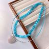 Elegant Love Heart Blue Cats Eye Stone Beaded Necklace Symbolizing Love and Tenderness for Trendy Women Casual Wear