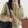 Женская куртка-ветровка цвета хаки для коротких походов, легкий спортивный топ в стиле карго для весны и осени