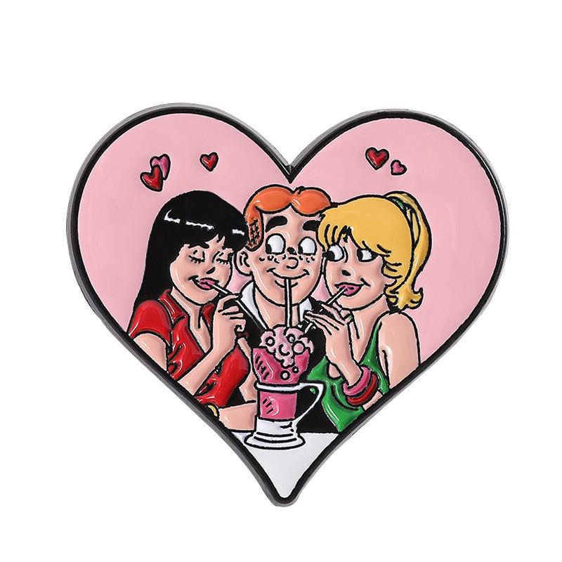 Набор брошей из сплава "Love Series": Коллекция значков «Креативный градиентный радужное сердце»