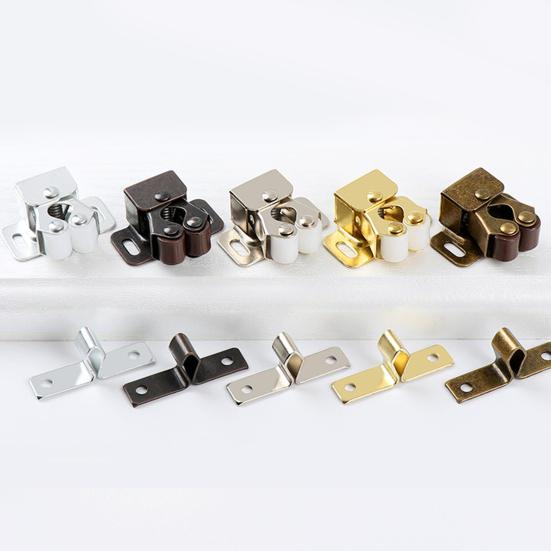 1 Set Cupboard Closet Latch Built-in Spring Widely Used Iron Practical Kitchen Cabinet Door Latch Cupboard Lock Home Supplies