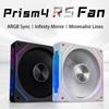 120mm PC Case Fan 5V 3Pin ARGB Infinite Mirror Light Effect Case Cooler Fan PWM 800-1800RPM 4Pin PWM Cooling Fan Chassis Fan