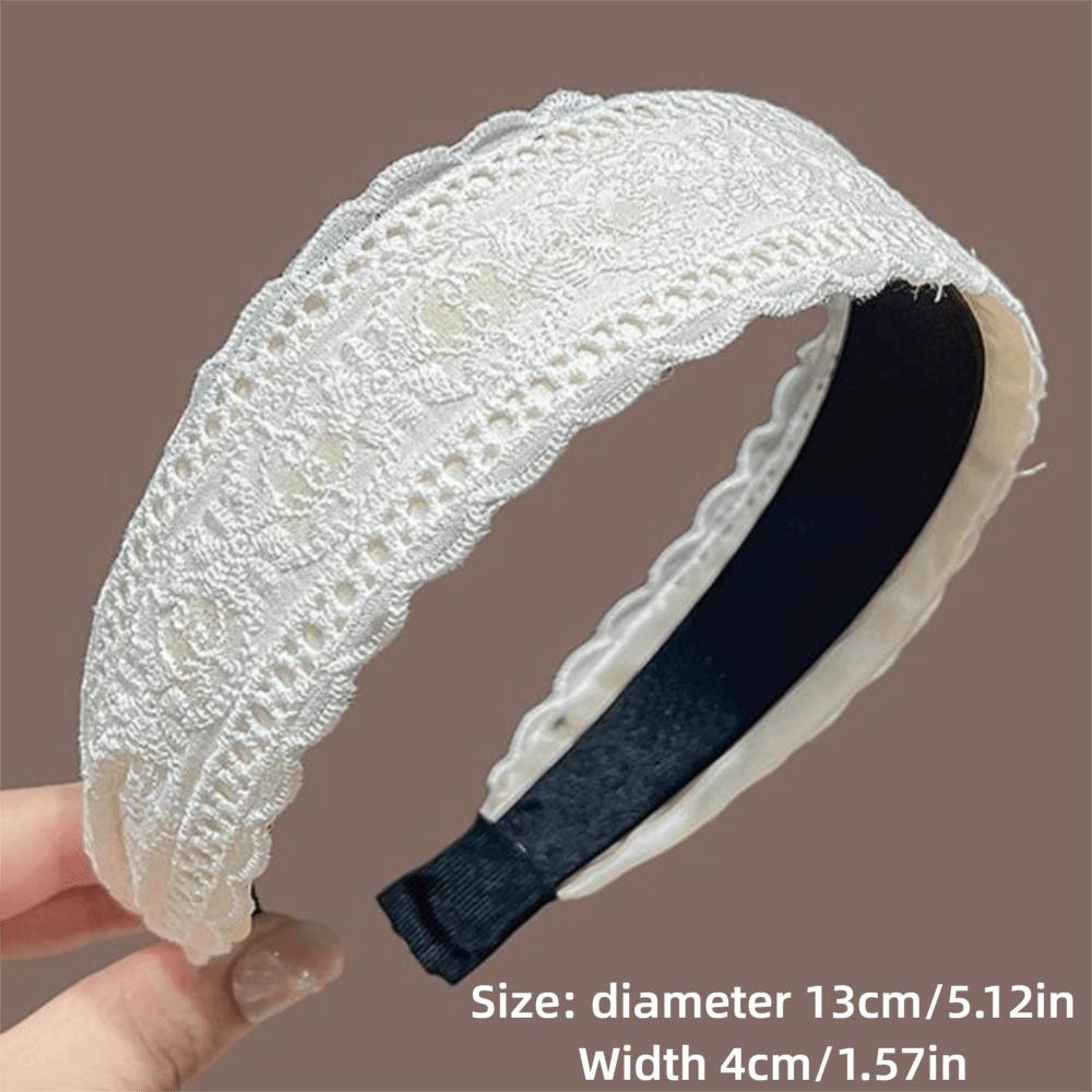 Beige Headband Wide Edge Pearl Hair Band Elegant Hair Hoop Hair Women Accessories