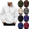 Mens Fleece Lined  Pullover Sweatshirts Fall Winter Warm Long Sleeve Mock Neck Sweatshirt Tops With Pocket