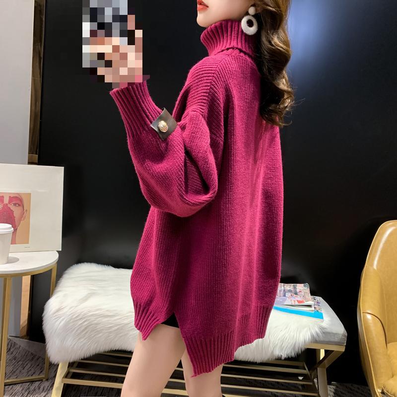 Autumn Pullovers Turtleneck Sweaters for Women Fashion Winter Long Sleeve Loose Knitted Sweater Woman Vintage Solid Soft Warm Knitwear Jumpers 25405