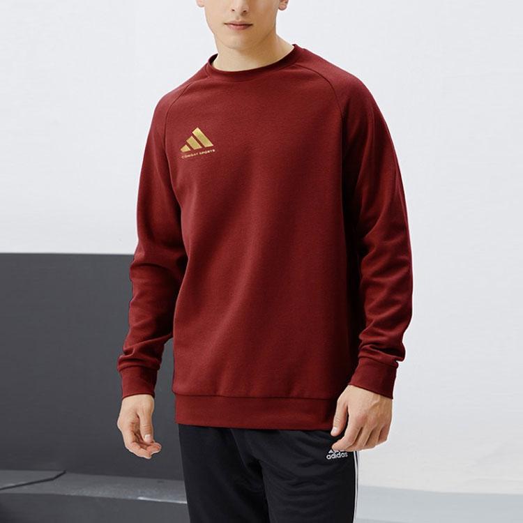 adidas Логотип Спорт Фитнес Повседневный круглый вырез Толстовка унисекс Толстовка Красное золото ACLLSPS3CS-RG