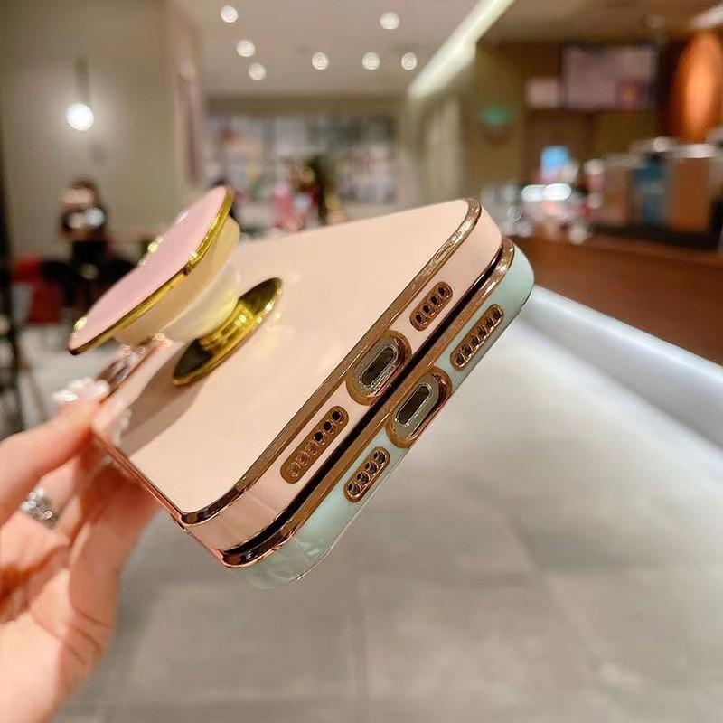 Применимо к чехлу для мобильного телефона Apple 17PLUS, love, воздушная подушка, невидимая подставка 16Pro, 17, 13, мелкое отверстие, 15, гальванизированный ТПУ