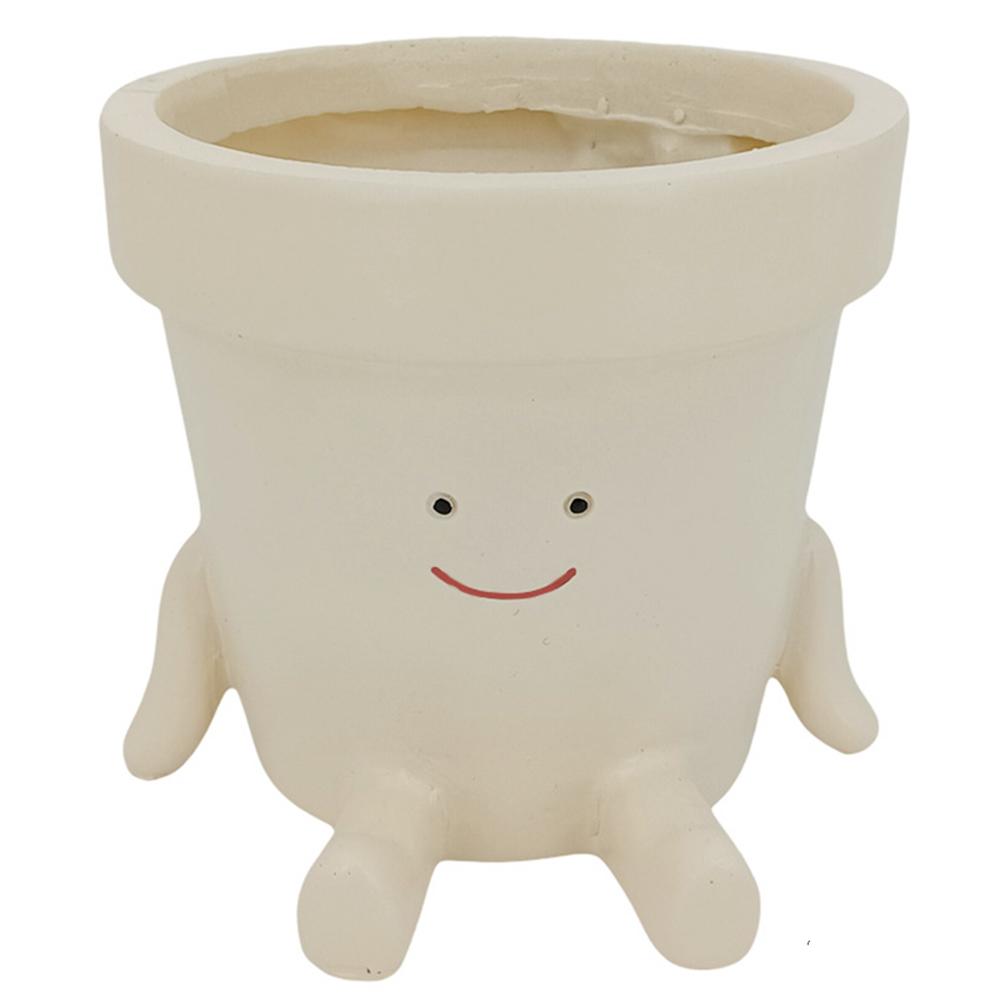 Smiling Face Flower Pot Resin Cute Plant Succulent Pots Creative Hanging Swing Chair Planter for Indoor Outdoor Plant