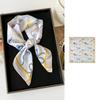Fresh Color Bow Printing Small Square Scarf Sweet Silk Scarf Versatile Decorative Scarf Scarf Scarf Supply