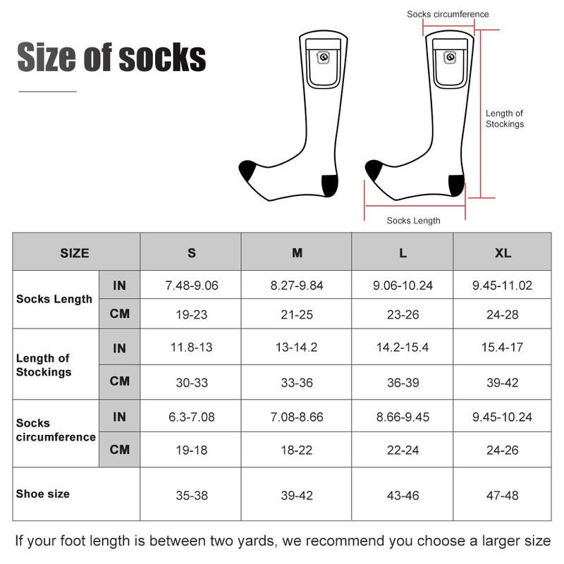 Brand Winter Heated Socks Rechargeable Heating Socks 2200 mAh Heated Socks Warmth Outdoor Heated Boots Snowmobile Winter Skiing