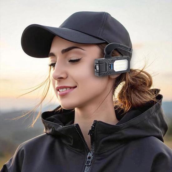 Налобный фонарь с креплением на ухо, с режимами датчика движения, регулируемый, перезаряжаемый, водонепроницаемый, светодиодный налобный фонарь с креплением на ухо, мини-фонарик для кемпинга на открытом воздухе, пеших прогулок