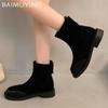 Suede Chunky Woman Ankle Boots Designer Fashion Casual Walking Shoes 2024 Winter New Trend Cozy Dress Eleglant Goth Botas Mujer