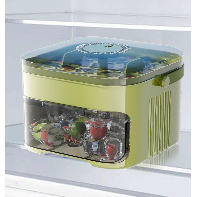 Форма для льда нажимного типа с крышкой - Домашний изготовитель кубиков льда и контейнер для хранения