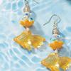 1 Pair Fashionable Individual Minimalist Vacation Style Orange Transparent Small Goldfish All-Match Pendant Earrings