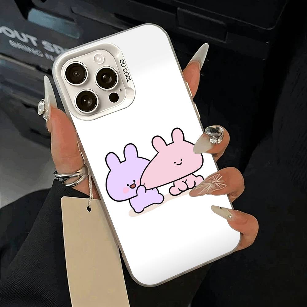 C-A-Мультфильм -а-Асамимичан Чехол для телефона Для iPhone 11 12 13 14 15 16Pro Max Plus белый Серебристый Чехол для телефона