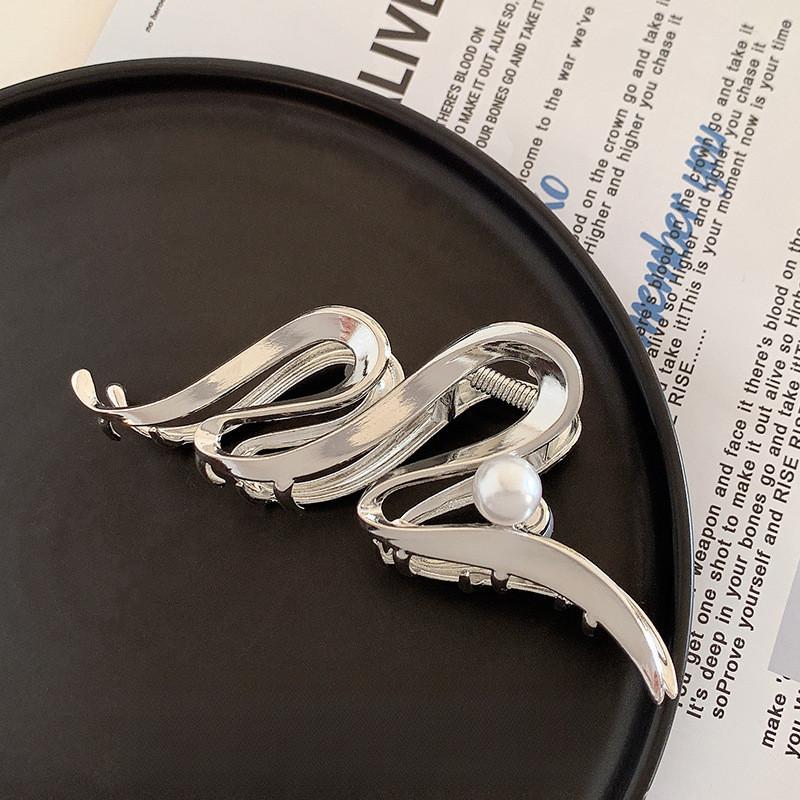 Korean Instagram large shark clip metal clip back head tray hair clip with all out side clip face wash hair accessories