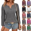 Женские топы с V-образным вырезом и длинным рукавом, повседневные футболки, свободные легкие туники, блузки, рубашки