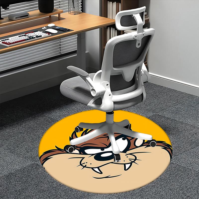 Looney Tunes Taz Round Chair Mat - Cartoon Character Decorative Rug for Home Office Living Room Bedroom Sofa Gift0261b