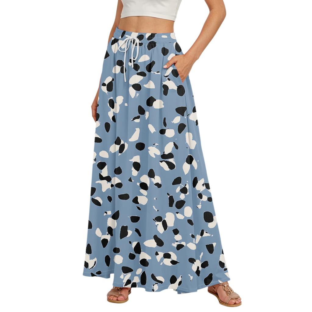 Женские струящиеся расклешенные юбки-макси с оборками и эластичным поясом, элегантные многослойные длинные юбки в стиле бохо