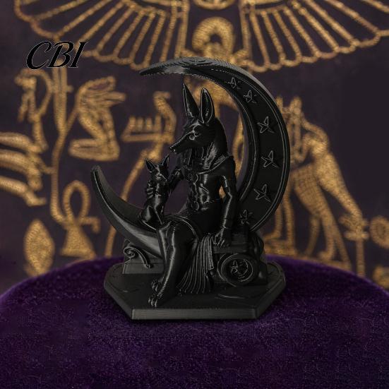 Статуэтка Анубиса в виде Полумесяца, 3D-печатная фигурка, Статуя из Древнеегипетской мифологии, Арт-объект в темном стиле, Настольный орнамент Волк, Уникальный культурный