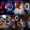Кольцевой светильник RGB, круглый, со штативом для смартфона, мобильный светодиодный видеосветильник, чтобы сделать освещение для Youtube