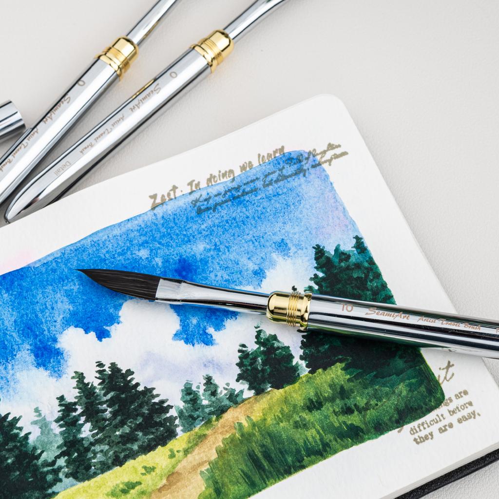 SeamiArt Dual Brush Tip Travel Painting Brush Nylon Hair Portable Drawing Pen for Watercolor Acrylic Gouache
