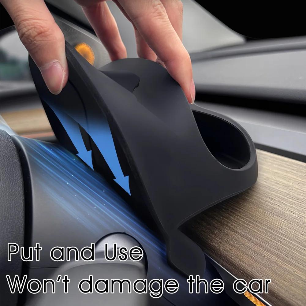 Steering Wheel Front Storage Box Silicone Phone Holder Glasses Storage for Tesla Model 3 2020-2025 Y 2020-2025 Car Accessories