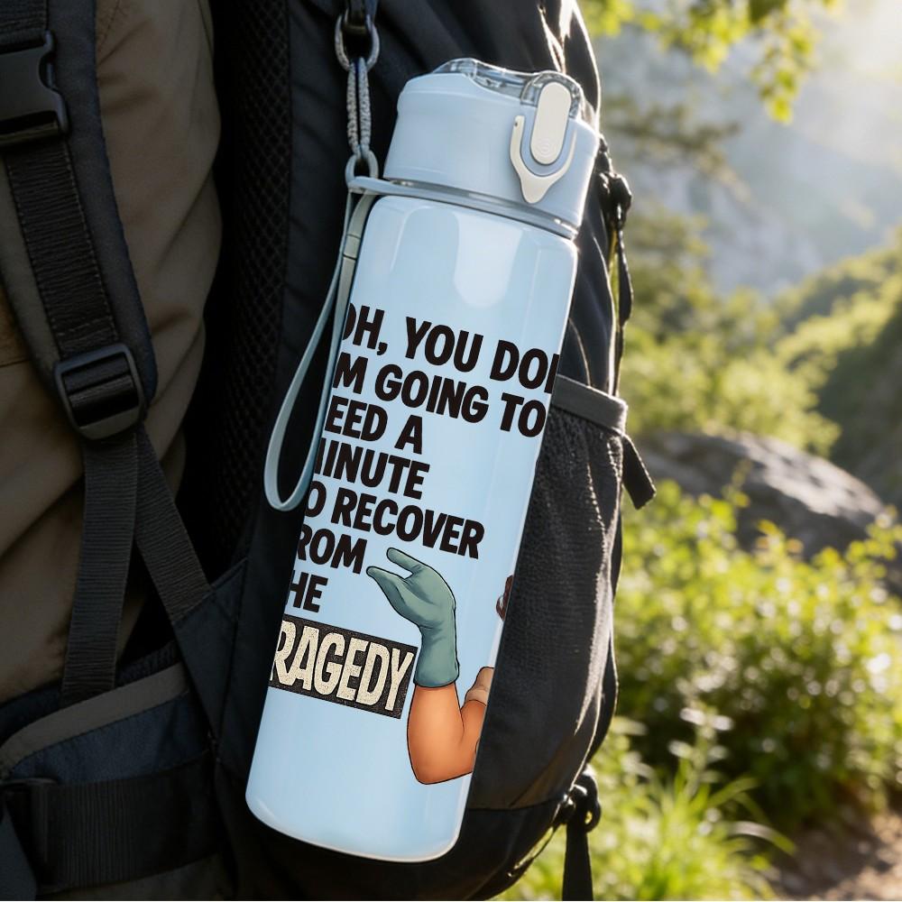 1PC Retro Pinup Girl Quote 750ml Color Plastic Sports Water Bottle Leakproof Flip Straw Lid Suitable for Sports Office Home Use