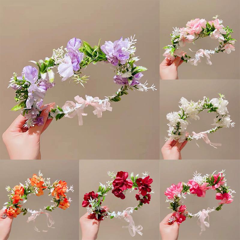 1 шт. Сказочный венок Реквизит для фотосъемки Головной убор Богемный стиль Лента Повязка на голову Лесная серия Головной убор Цветочный венок