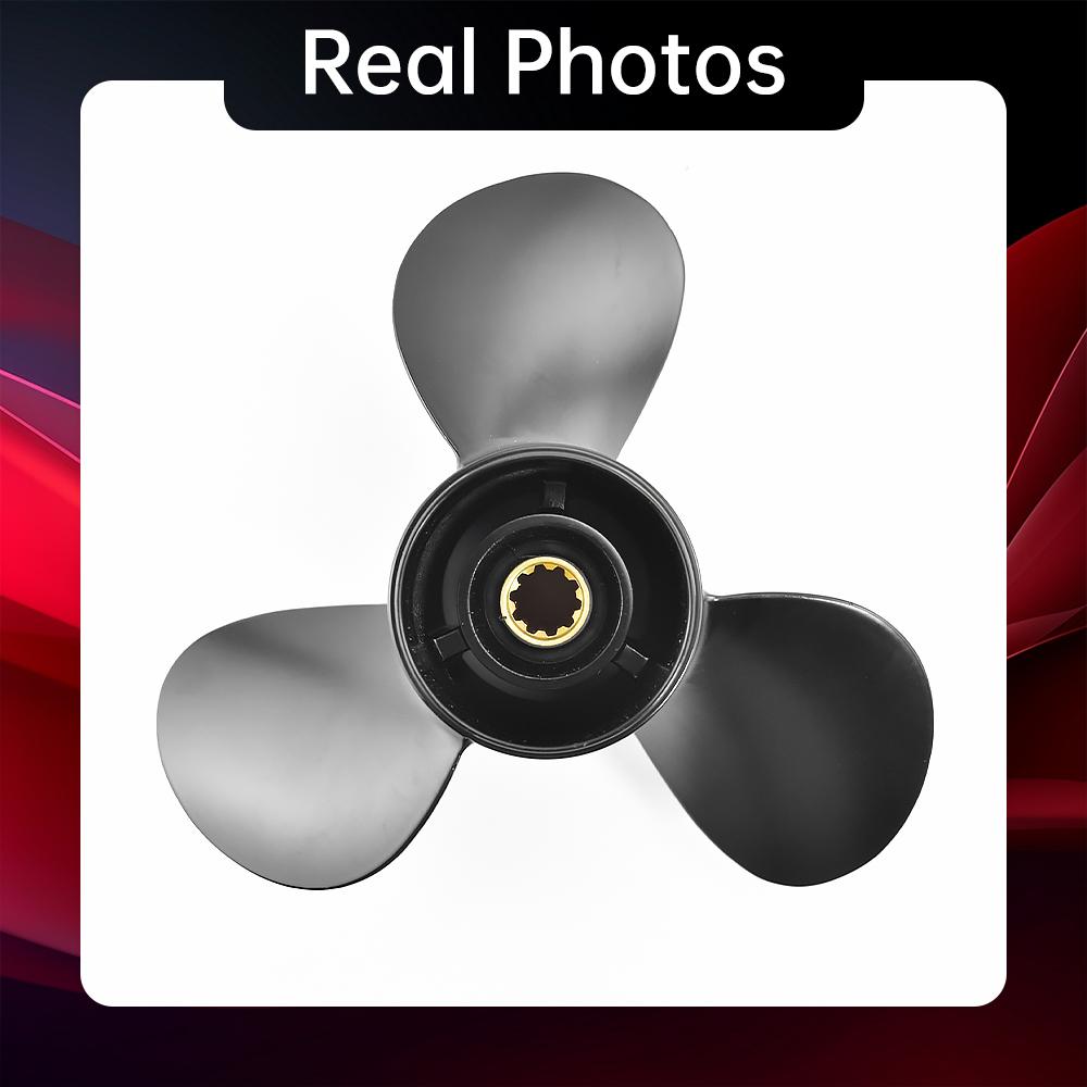 Гребной винт из алюминиевого сплава для подвесного двигателя Tohatsu Mercury Nissan — 9,9 x 13 дюймов, 3 лопасти, 10 шлицев — подходит для лодочных моторов мощностью 25–30 л.с.