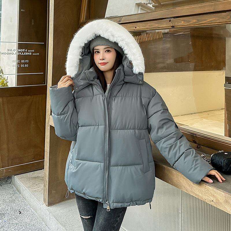 Осенне-зимняя женская однотонная меховая куртка с капюшоном, свободная, короткая, модная, утолщенная, теплая, ветрозащитная куртка, 7 цветов