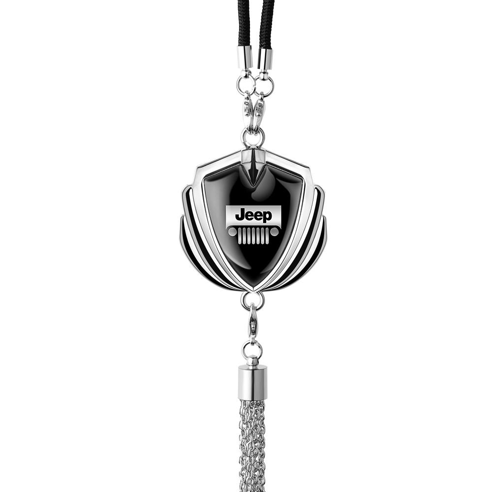 Auto Badge Hanging Pendant Car Rearview Mirror Decor Ornament Accessories For Jeep Renegade Wrangler jk Grand Cherokee Gladiator AMQ1