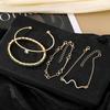 4Pcs/Set Women Bracelet Bangle Hypoallergenic Adjustable Faux Gemstone Rhinestone Snake Bracelet Golden Bangle Fashion