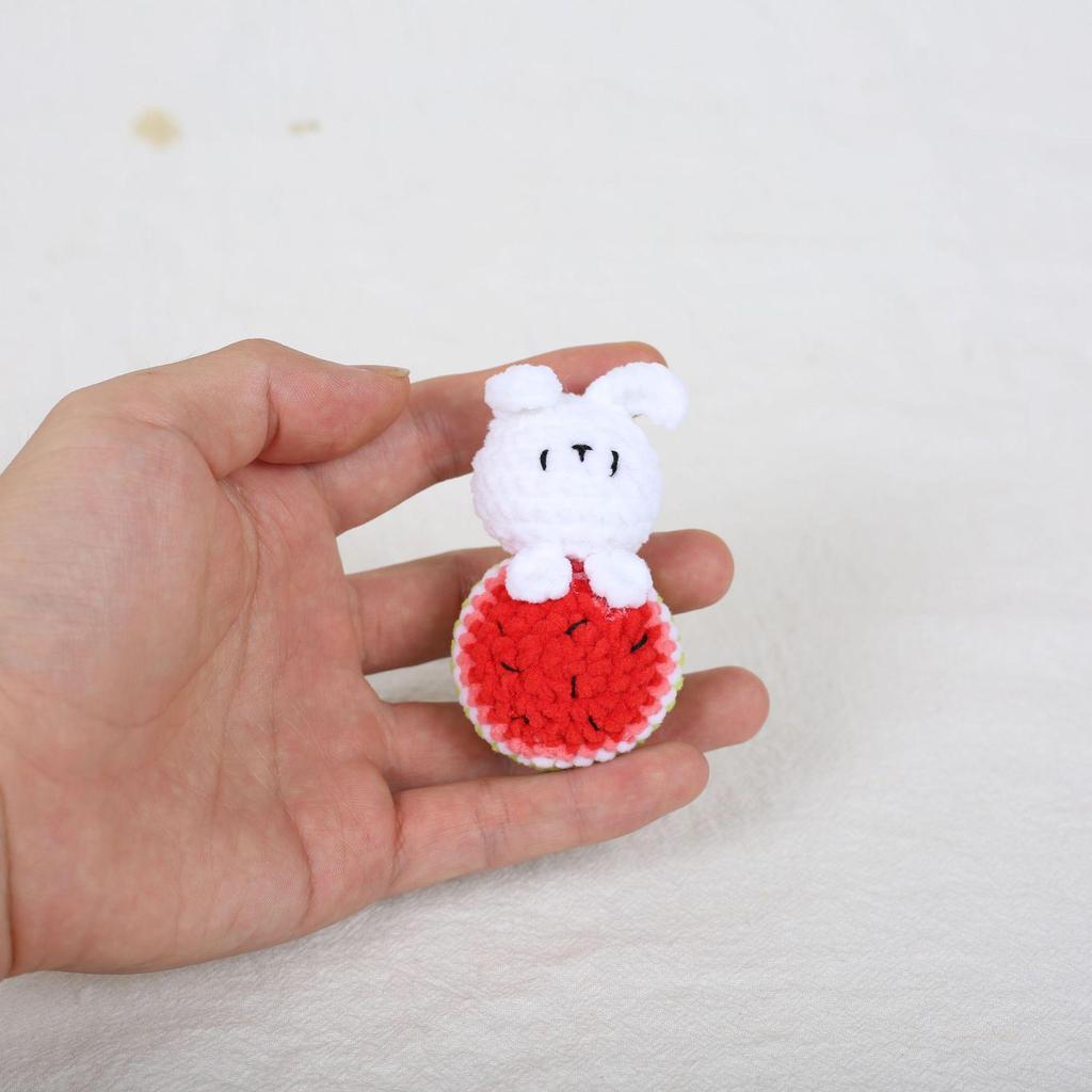 Плюшевый брелок в виде фруктового кролика - Милые подвески в виде арбуза, лимона, моркови, груши и клубники для детских сумок