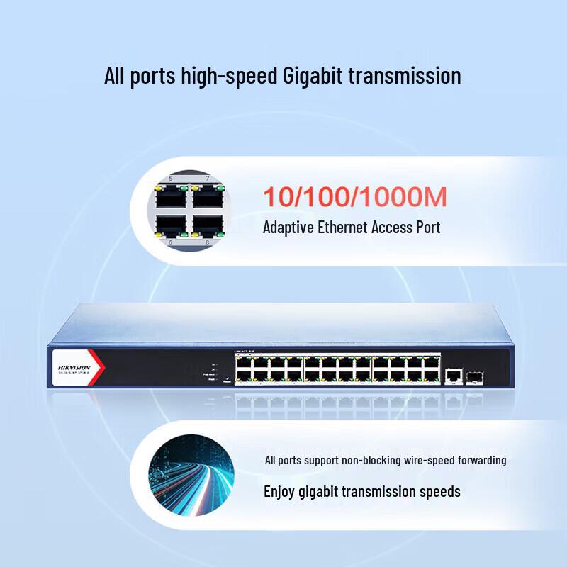 Hikvision 26-Port Cloud Managed Gigabit High-Power PoE Switch CN plug (adapter included)