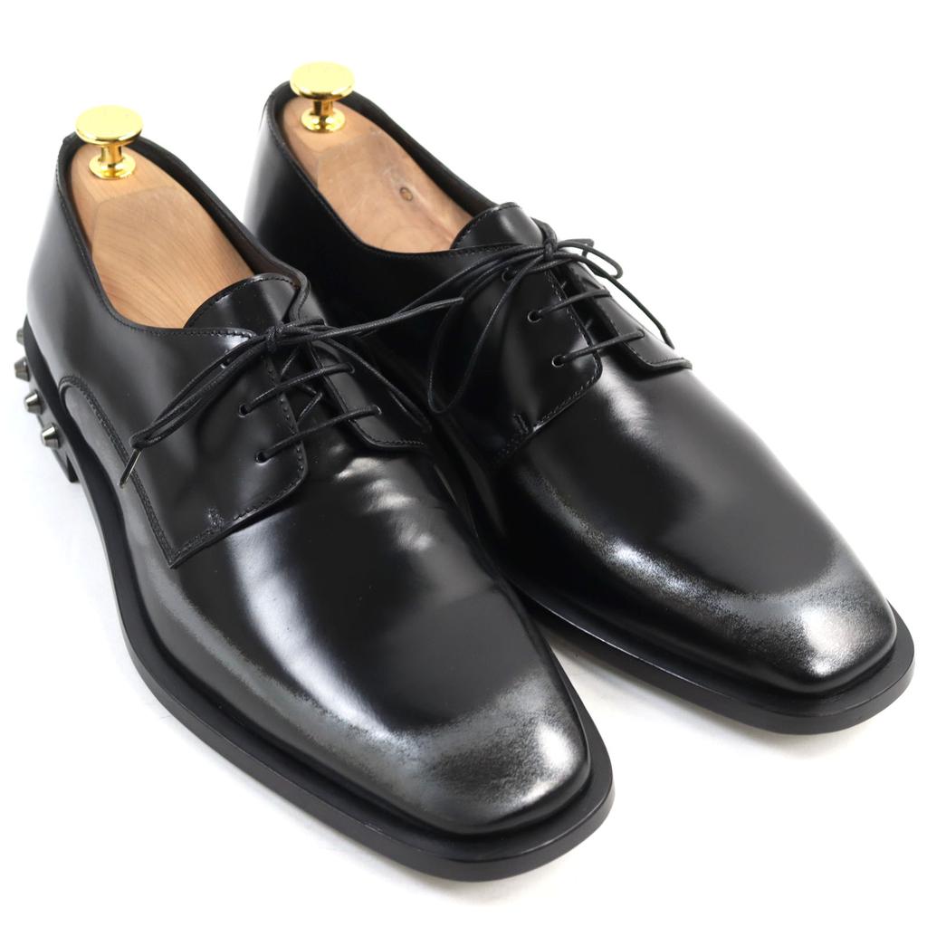 Pristine JIMMY CHOO Leather shoes STEFAN Studded lace-up Black 41 192STEFAN.WBM Used