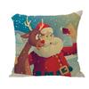 Santa Claus Pillowcase Decoration Cartoon Printing Christmas Cushion Cover Home Christmas Ornament Linen Pillowcase