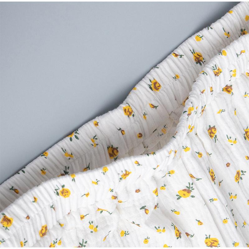 Повседневный принт Шнуровка Женский комплект рубашки Короткий рукав V-образный вырез Топ Широкие брюки с высокой талией Женские шорты Новинка Праздничный костюм