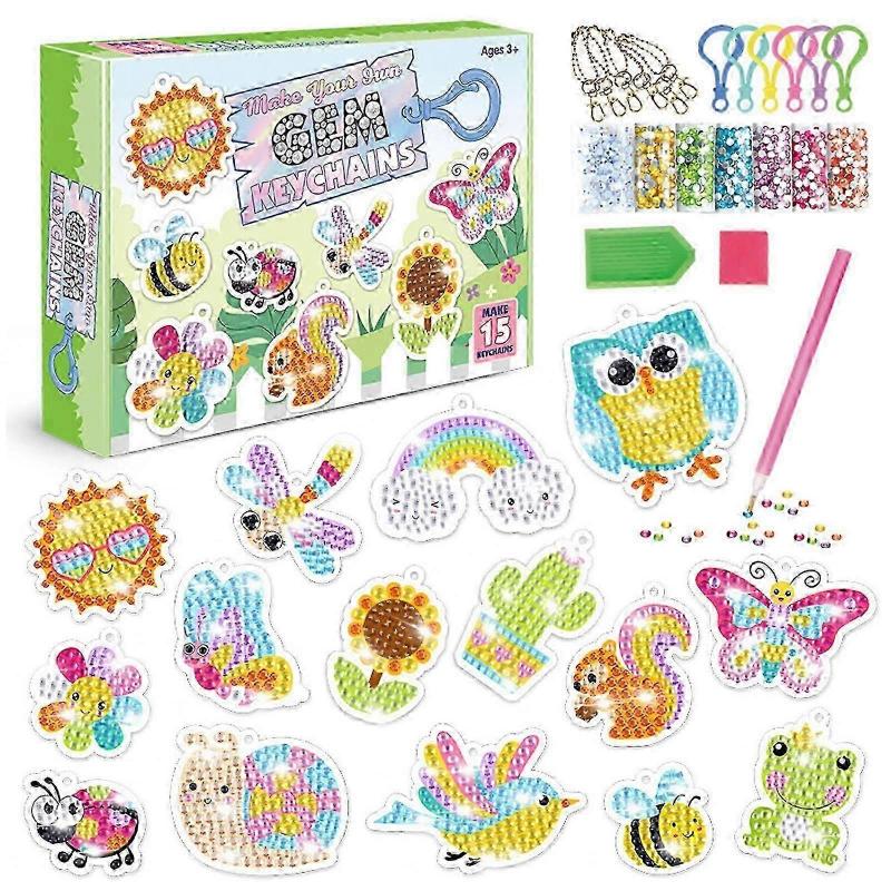 Diamond Painting Keychain 5d DIY Diamond Painting Kits Diamond Art Crafts Hanging Ornaments for Kids Crafts Family Decor