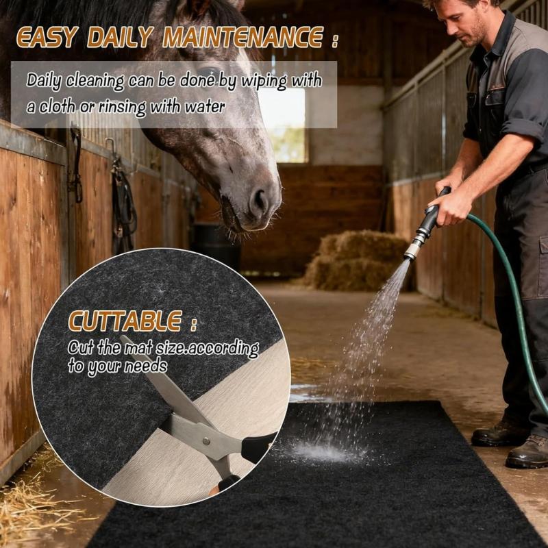 Waterproof Felt Stable Mat Nonslip Horse Floor Stable Mat Light weight Horse Stall Pad Easy To Clean for Floor Surfaces