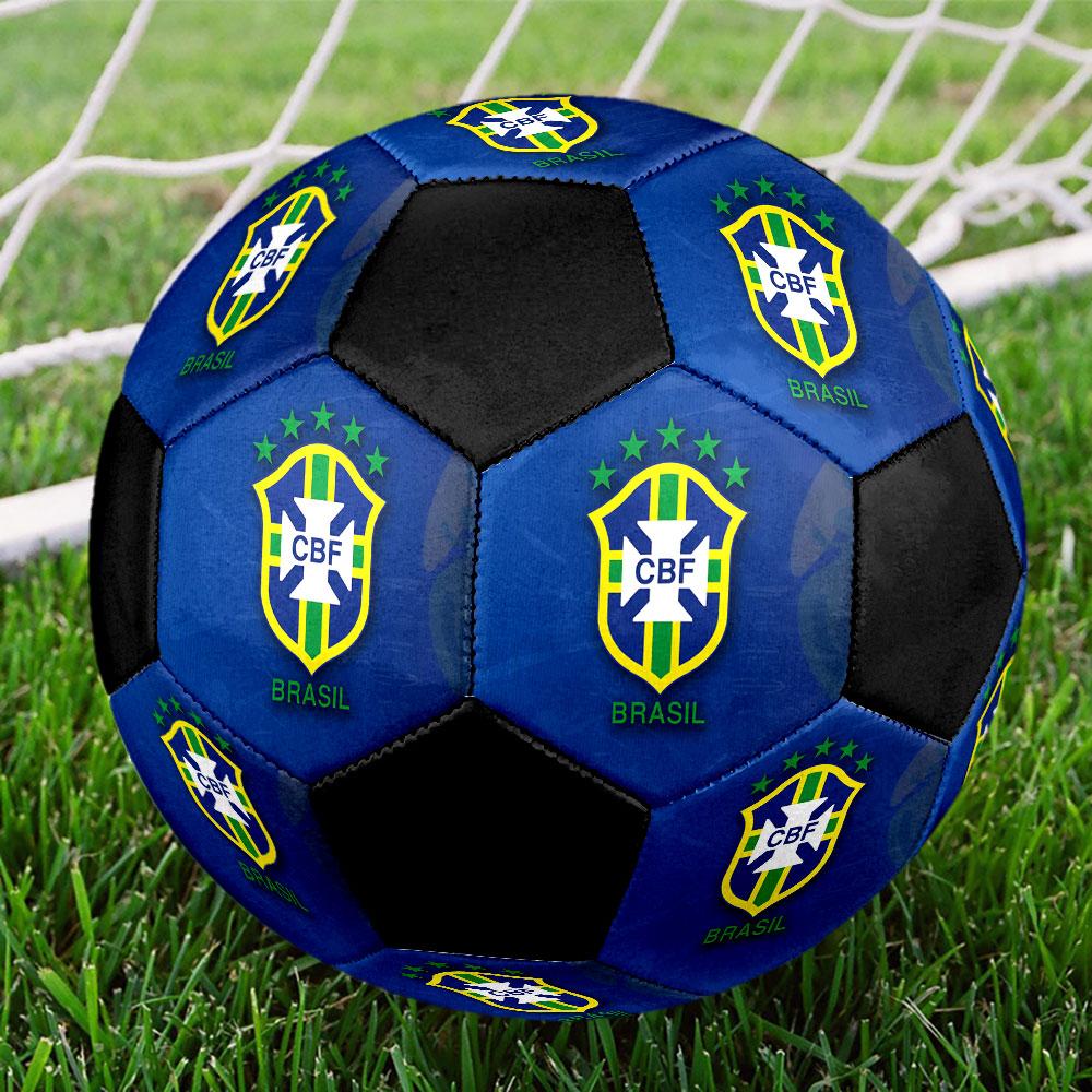 Brazil National Team CBF Size 5 Soccer Ball, Machine-Stitched PVC, Durable & High Bounce, All Ages Fit, fan merchandise, matches & outdoor use.