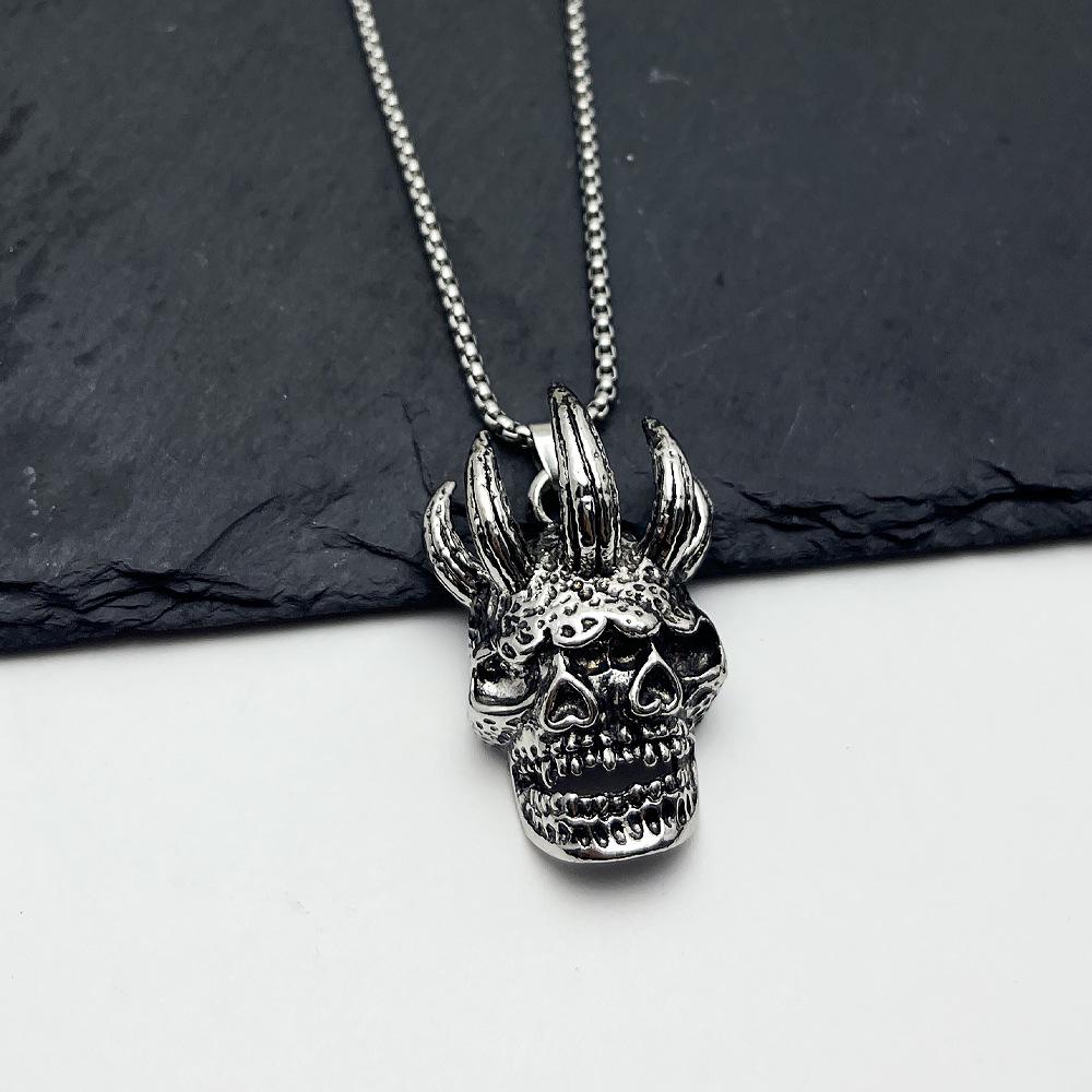 European & American Hip Hop Punk Hannya Skull Pendant Sweater Chain