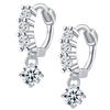 LINGCHEE 925 Sterling Silver Women's Body Jewelry Korean Simple Microset Zircon Earrings Nose Studs for Wedding or Gifts