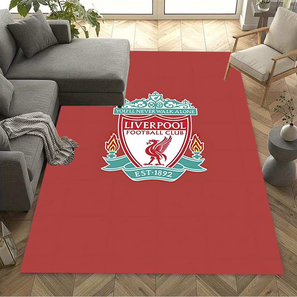 Liverpool Fc Crest Area Rug Perfect for Entryway Balcony Bedrooms Outdoor Anti-slip Rug Decorate Offices Birthday/Christmas Gift