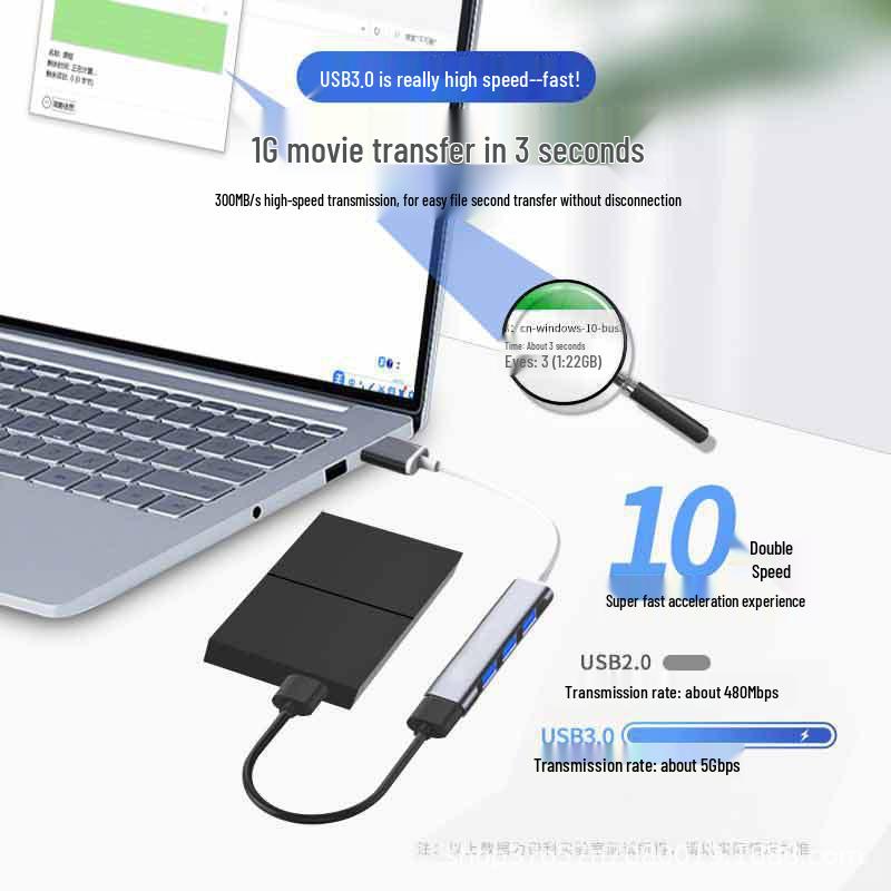 4-портовый USB 3.0 Type-C хаб-разветвитель для ноутбуков