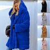 Women's Fashion Long Sleeve Plush Waistcoat Faux-Fur Hoodie Top Coat Outwear