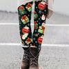 Women's Casual Christmas Tree Snowflake Print Slim Fit Elastic Yoga Pants Cropped Pants