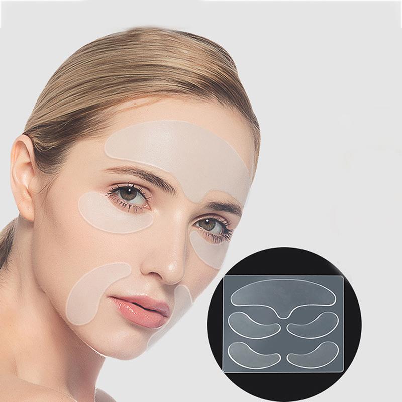5Pc Anti-Wrinkle Silicone Patch Reusable Facial Neck Patch Improve Skin Firmness