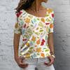 Женская уличная футболка с v-образным вырезом и цветочным принтом, трендовый топ, летняя женская повседневная винтажная футболка, элегантный пуловер, свободный короткий рукав