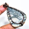 Подвеска из медной проволоки с драгоценным камнем Zebra Jasper, ручная работа, 2,17 дюйма